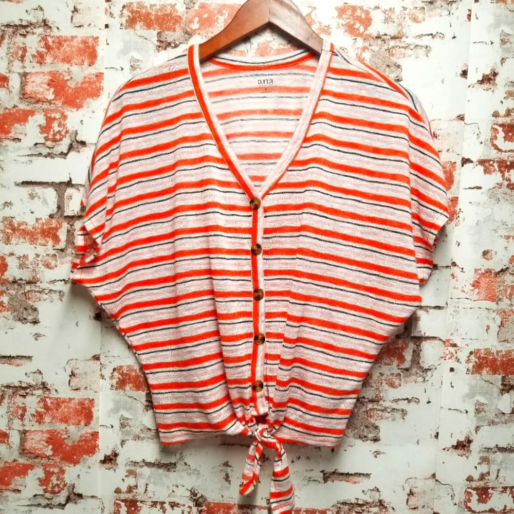 Ana Tie Front Dolman Sleeve Button Front sz/S